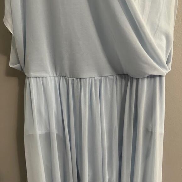 Balera Sz Medium Maxi Dress Double Cowl Stretch Mesh Overlay Dance lyrical - Picture 4 of 10